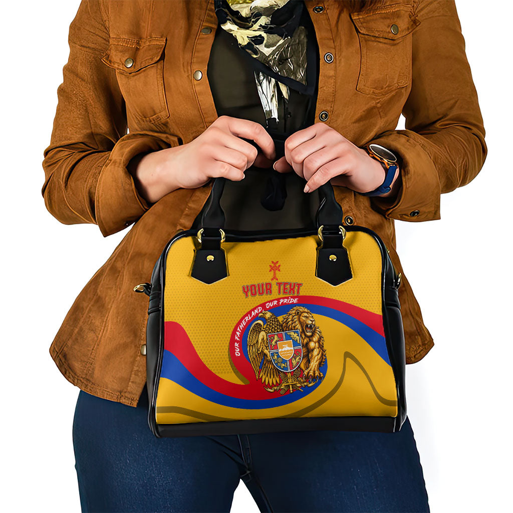 Personalized Armenia Coat Of Arms Shoulder Handbag Armenian Flag Map And Patriotic Eagle Lion