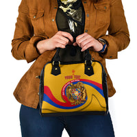 Personalized Armenia Coat Of Arms Shoulder Handbag Armenian Flag Map And Patriotic Eagle Lion