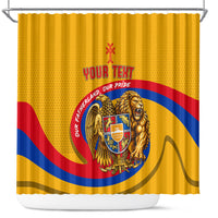 Personalized Armenia Coat Of Arms Shower Curtain Armenian Flag Map And Patriotic Eagle Lion