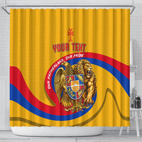 Personalized Armenia Coat Of Arms Shower Curtain Armenian Flag Map And Patriotic Eagle Lion