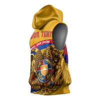 Personalized Armenia Coat Of Arms Sleeveless Hoodie Armenian Flag Map And Patriotic Eagle Lion