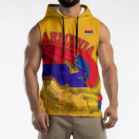 Personalized Armenia Coat Of Arms Sleeveless Hoodie Armenian Flag Map And Patriotic Eagle Lion