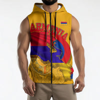 Personalized Armenia Coat Of Arms Sleeveless Zip Hoodie Armenian Flag Map And Patriotic Eagle Lion