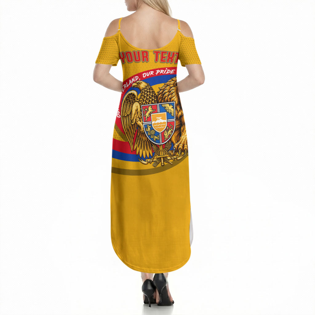 Personalized Armenia Coat Of Arms Summer Maxi Dress Armenian Flag Map And Patriotic Eagle Lion