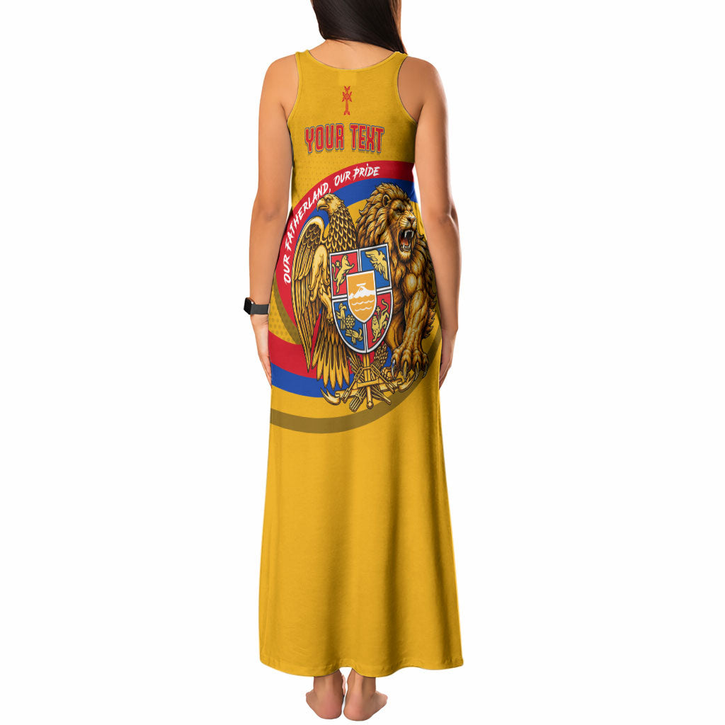 Personalized Armenia Coat Of Arms Tank Maxi Dress Armenian Flag Map And Patriotic Eagle Lion