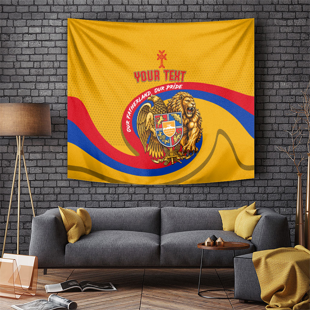 Personalized Armenia Coat Of Arms Tapestry Armenian Flag Map And Patriotic Eagle Lion
