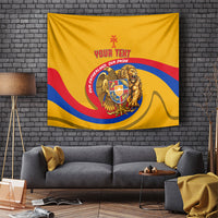 Personalized Armenia Coat Of Arms Tapestry Armenian Flag Map And Patriotic Eagle Lion