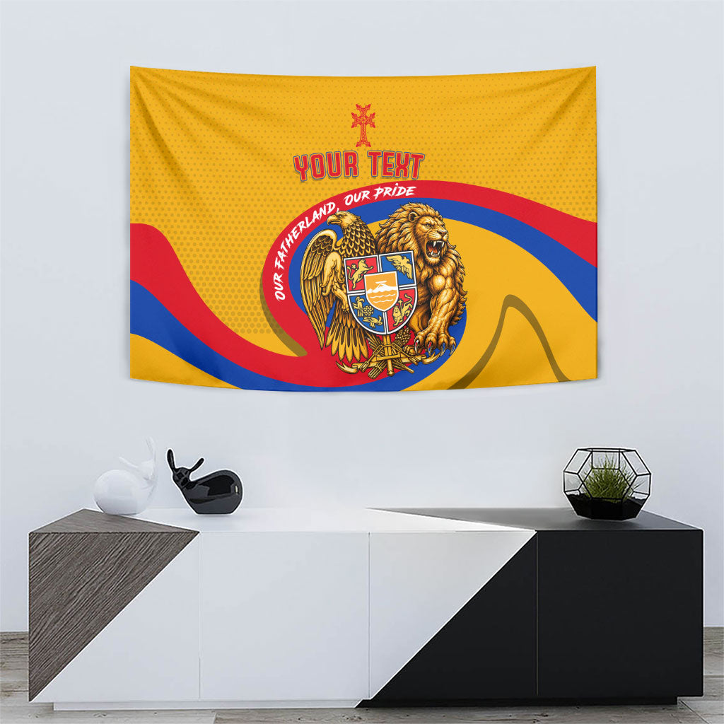 Personalized Armenia Coat Of Arms Tapestry Armenian Flag Map And Patriotic Eagle Lion