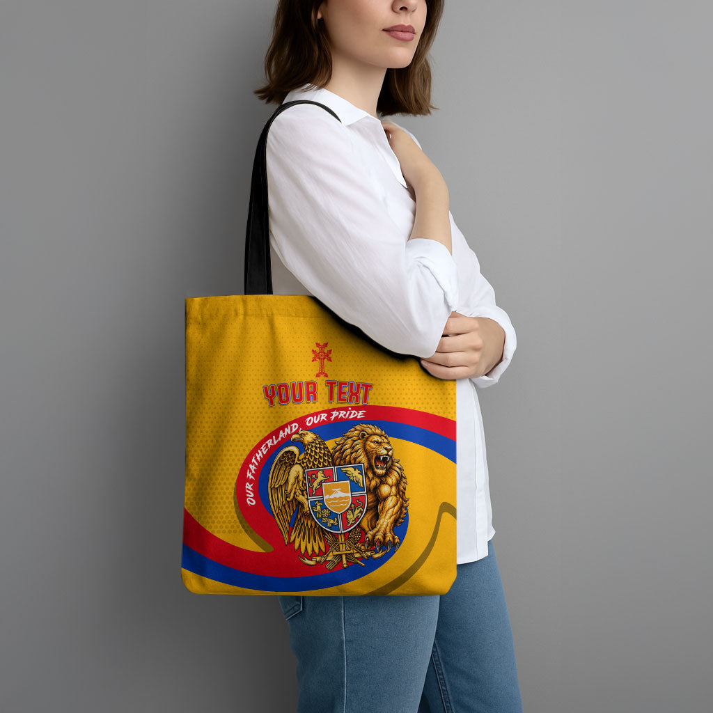 Personalized Armenia Coat Of Arms Tote Bag Armenian Flag Map And Patriotic Eagle Lion