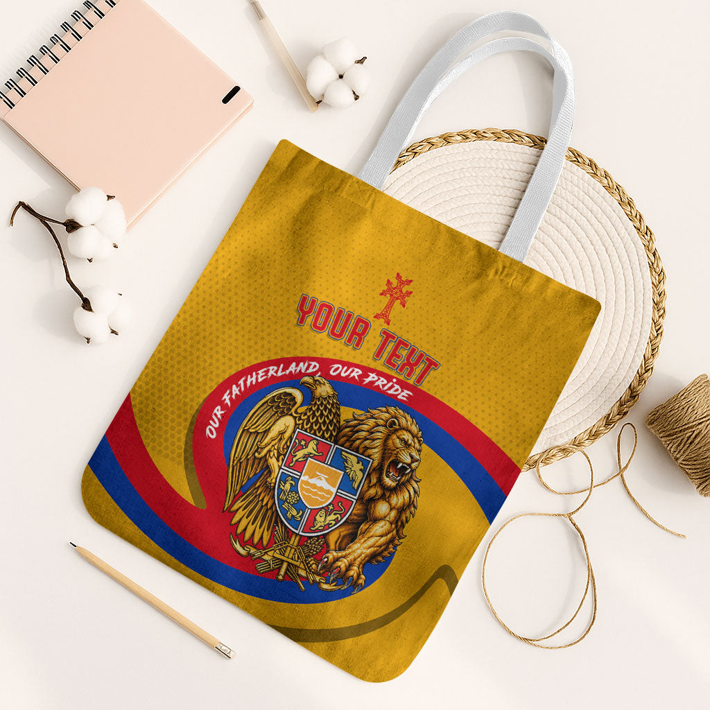 Personalized Armenia Coat Of Arms Tote Bag Armenian Flag Map And Patriotic Eagle Lion