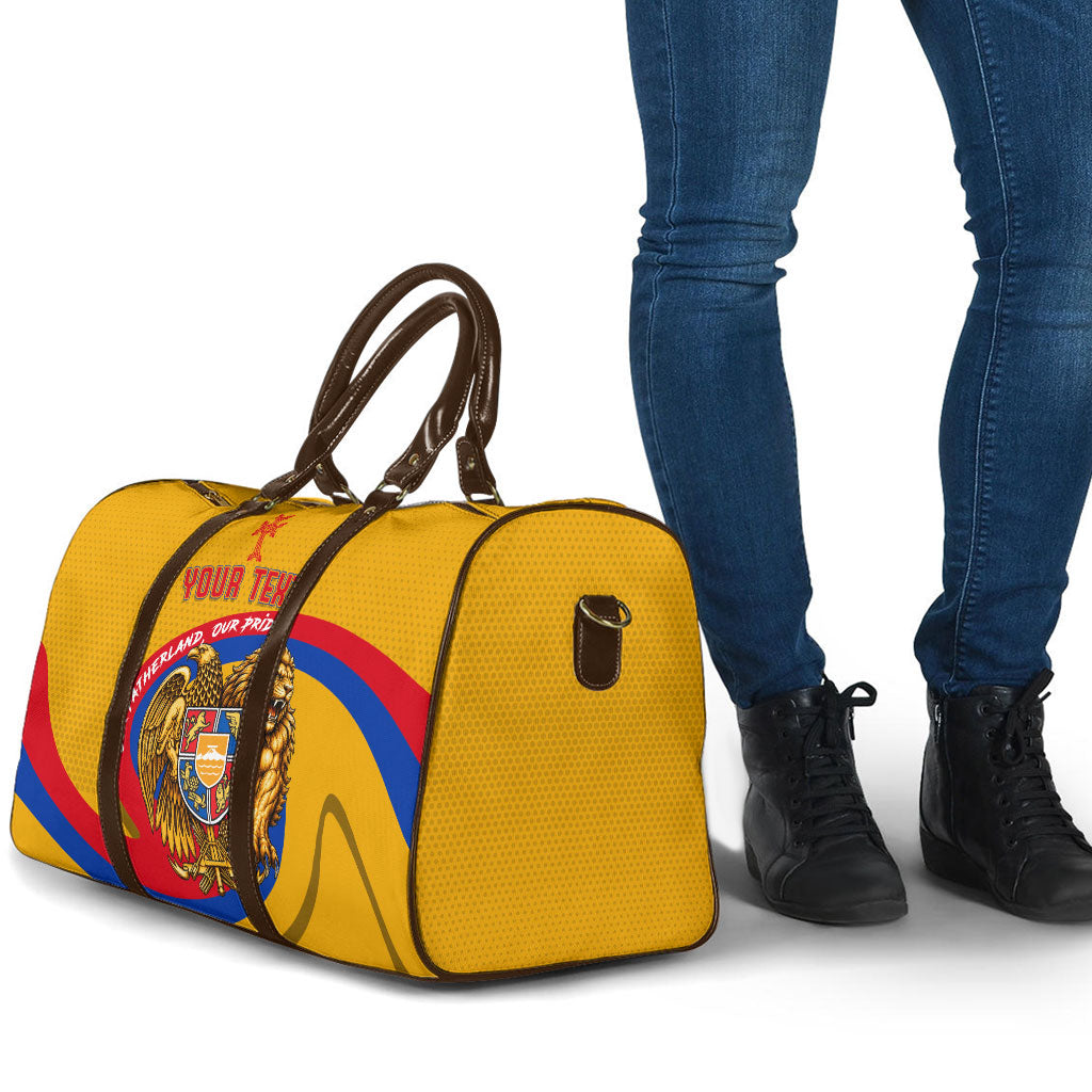 Personalized Armenia Coat Of Arms Travel Bag Armenian Flag Map And Patriotic Eagle Lion