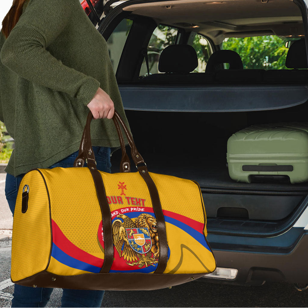 Personalized Armenia Coat Of Arms Travel Bag Armenian Flag Map And Patriotic Eagle Lion