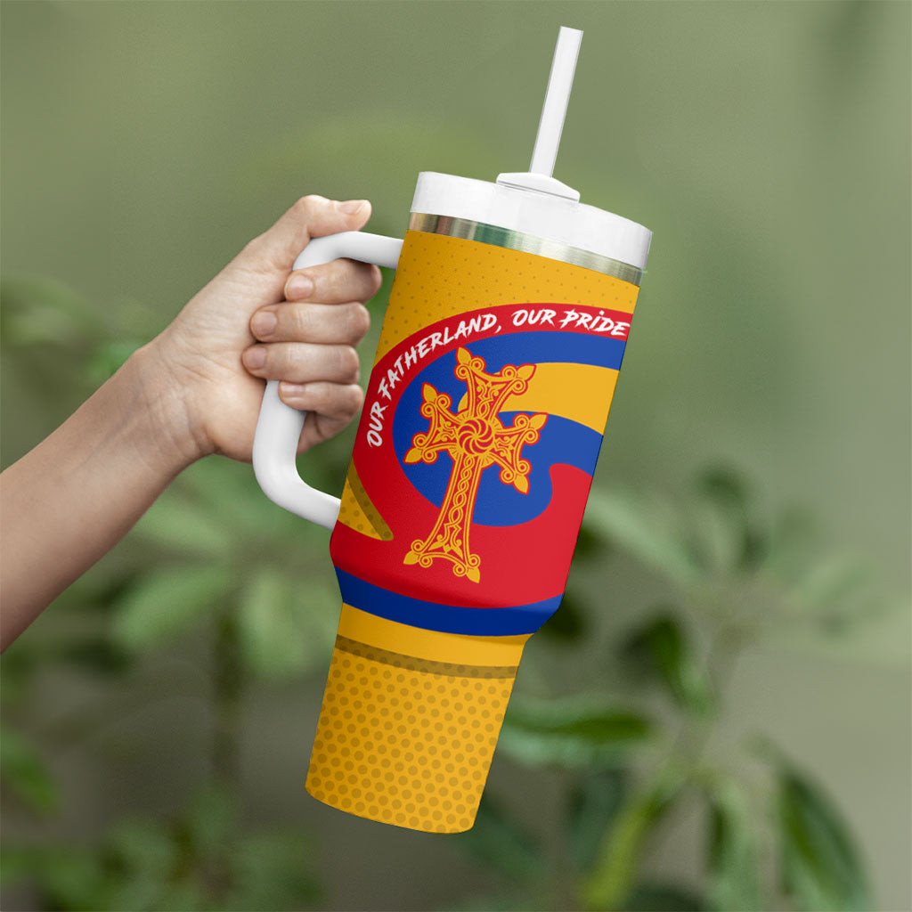 Personalized Armenia Coat Of Arms Tumbler With Handle Armenian Flag Map And Patriotic Eagle Lion