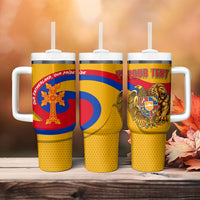 Personalized Armenia Coat Of Arms Tumbler With Handle Armenian Flag Map And Patriotic Eagle Lion