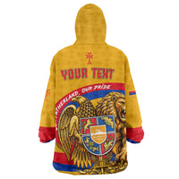 Personalized Armenia Coat Of Arms Wearable Blanket Hoodie Armenian Flag Map And Patriotic Eagle Lion