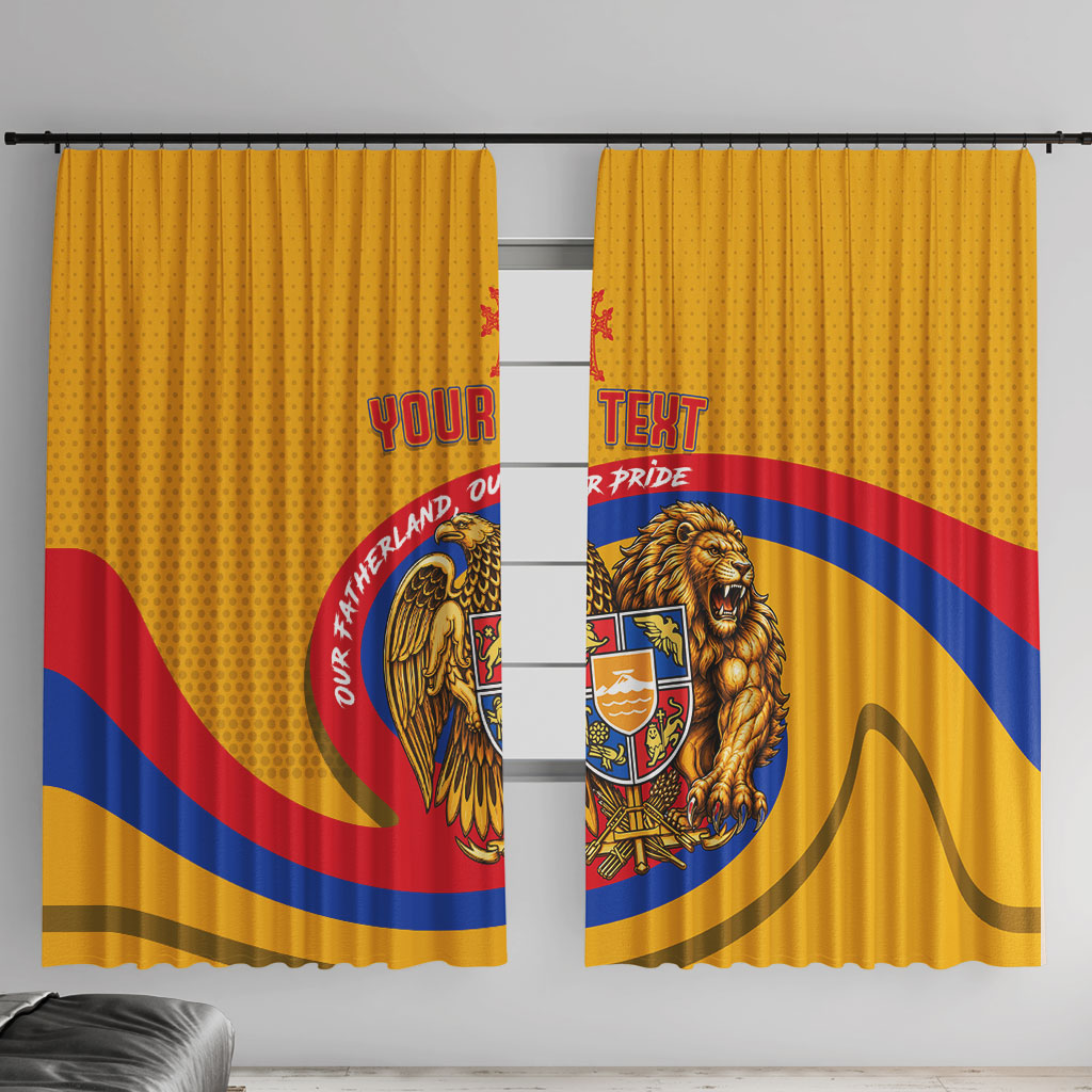Personalized Armenia Coat Of Arms Window Curtain Armenian Flag Map And Patriotic Eagle Lion