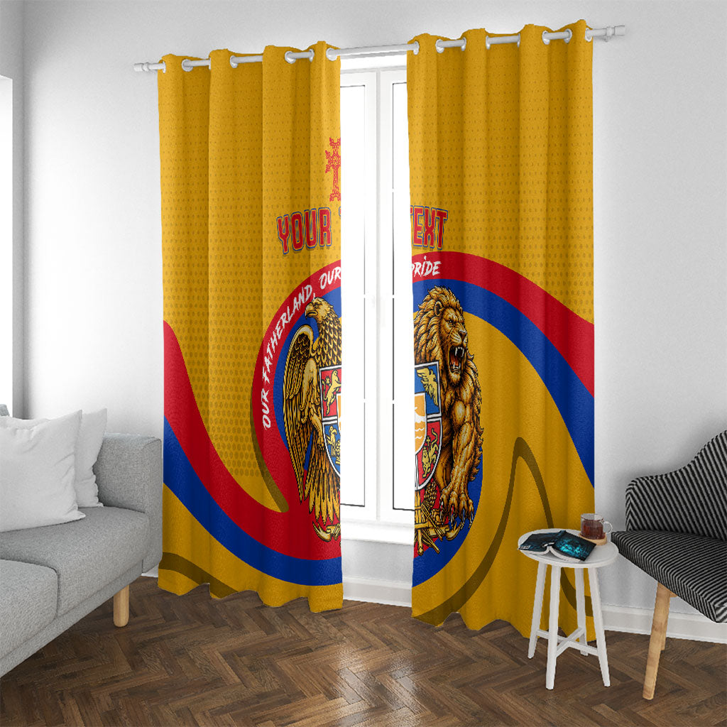 Personalized Armenia Coat Of Arms Window Curtain Armenian Flag Map And Patriotic Eagle Lion