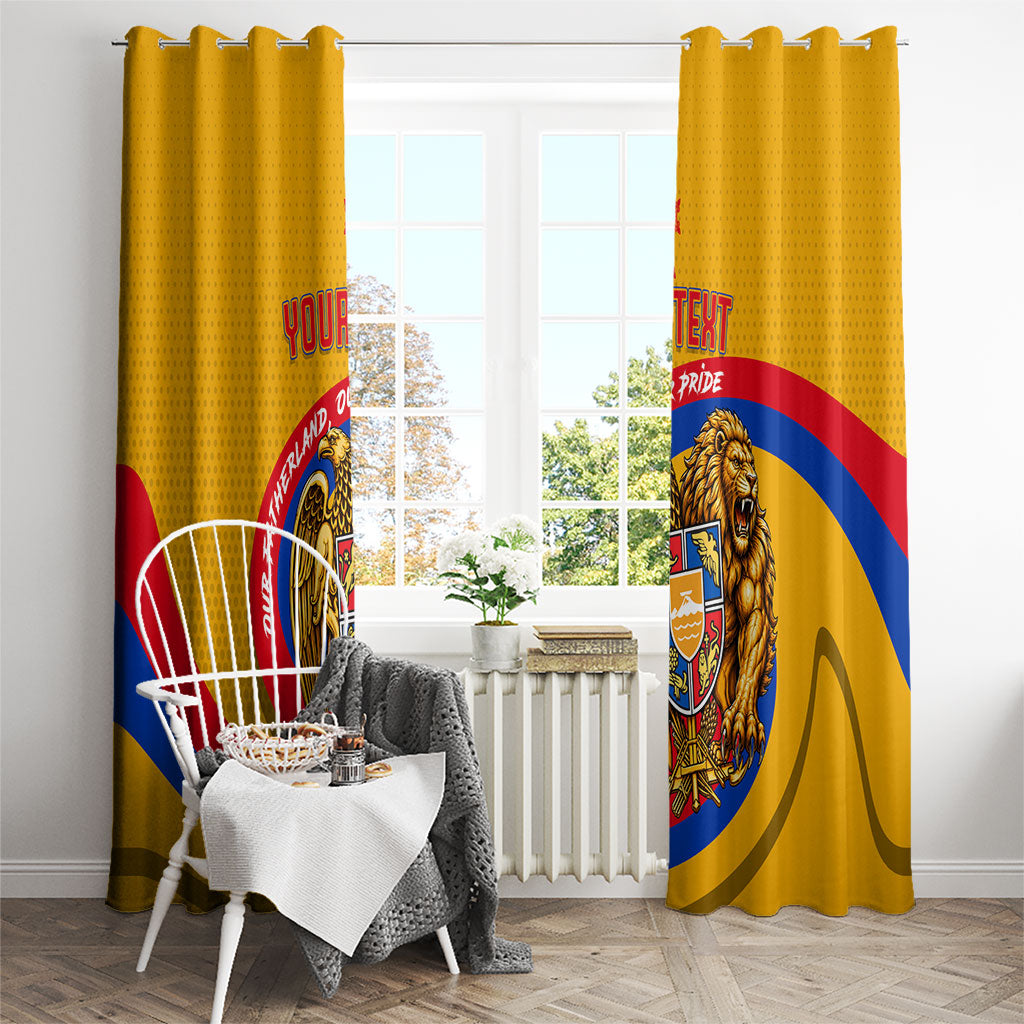 Personalized Armenia Coat Of Arms Window Curtain Armenian Flag Map And Patriotic Eagle Lion
