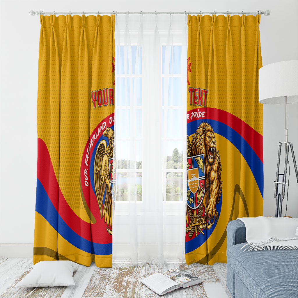 Personalized Armenia Coat Of Arms Window Curtain Armenian Flag Map And Patriotic Eagle Lion