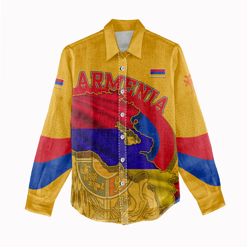 Personalized Armenia Coat Of Arms Women Casual Shirt Armenian Flag Map And Patriotic Eagle Lion