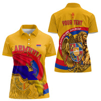 Personalized Armenia Coat Of Arms Women Polo Shirt Armenian Flag Map And Patriotic Eagle Lion