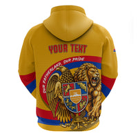 Personalized Armenia Coat Of Arms Zip Hoodie Armenian Flag Map And Patriotic Eagle Lion
