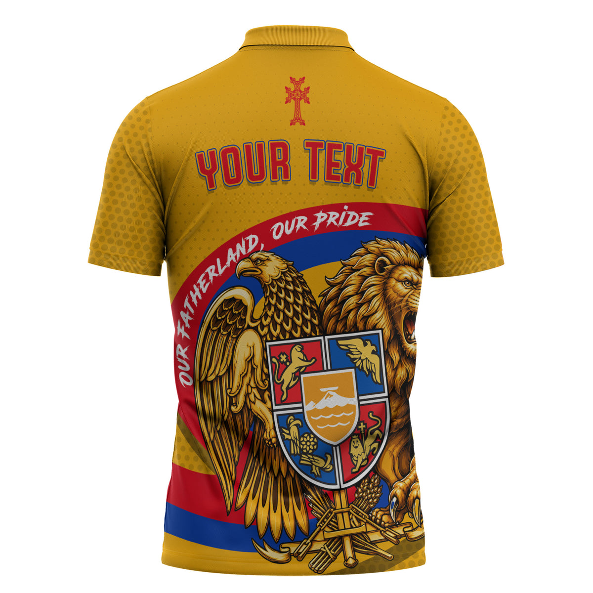Personalized Armenia Coat Of Arms Zipper Polo Shirt Armenian Flag Map And Patriotic Eagle Lion