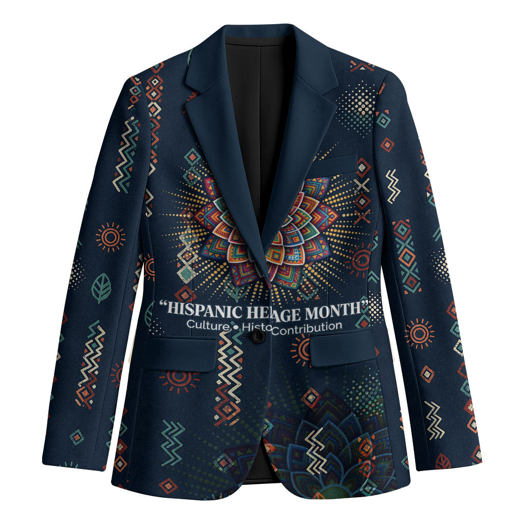 Hispanic Heritage Month Blazer Colorful Aztec Mandala - Latin American Flags Culture History