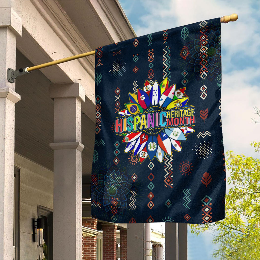 Hispanic Heritage Month Garden Flag Colorful Aztec Mandala - Latin American Flags Culture History