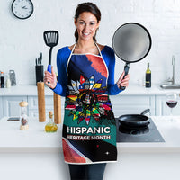 Hispanic Heritage Month Unidos We Rise Apron Vibrant Sunflower Flags - Globe Graphic With Splatter Paint