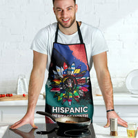 Hispanic Heritage Month Unidos We Rise Apron Vibrant Sunflower Flags - Globe Graphic With Splatter Paint