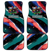 Hispanic Heritage Month Unidos We Rise Car Mats Vibrant Sunflower Flags - Globe Graphic With Splatter Paint