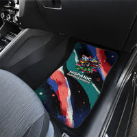 Hispanic Heritage Month Unidos We Rise Car Mats Vibrant Sunflower Flags - Globe Graphic With Splatter Paint