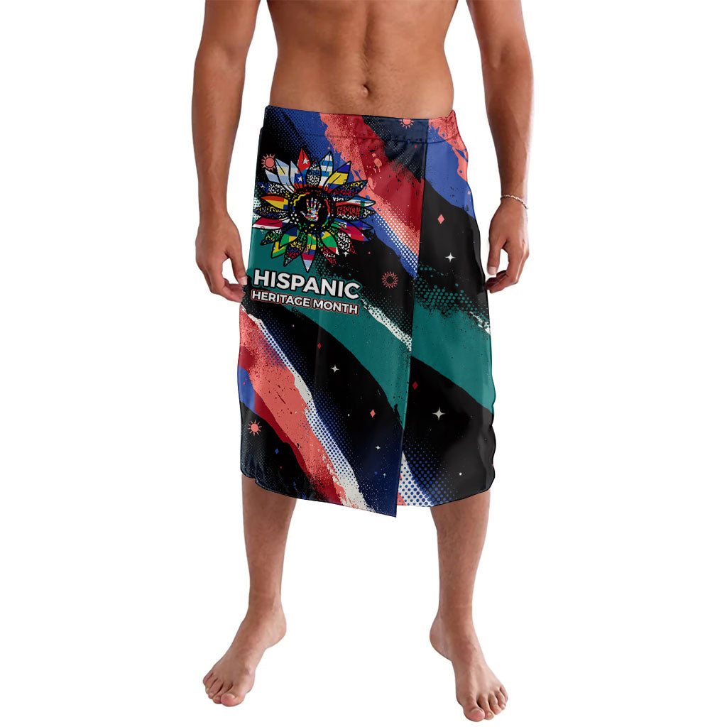 Hispanic Heritage Month Unidos We Rise Lavalava Vibrant Sunflower Flags - Globe Graphic With Splatter Paint