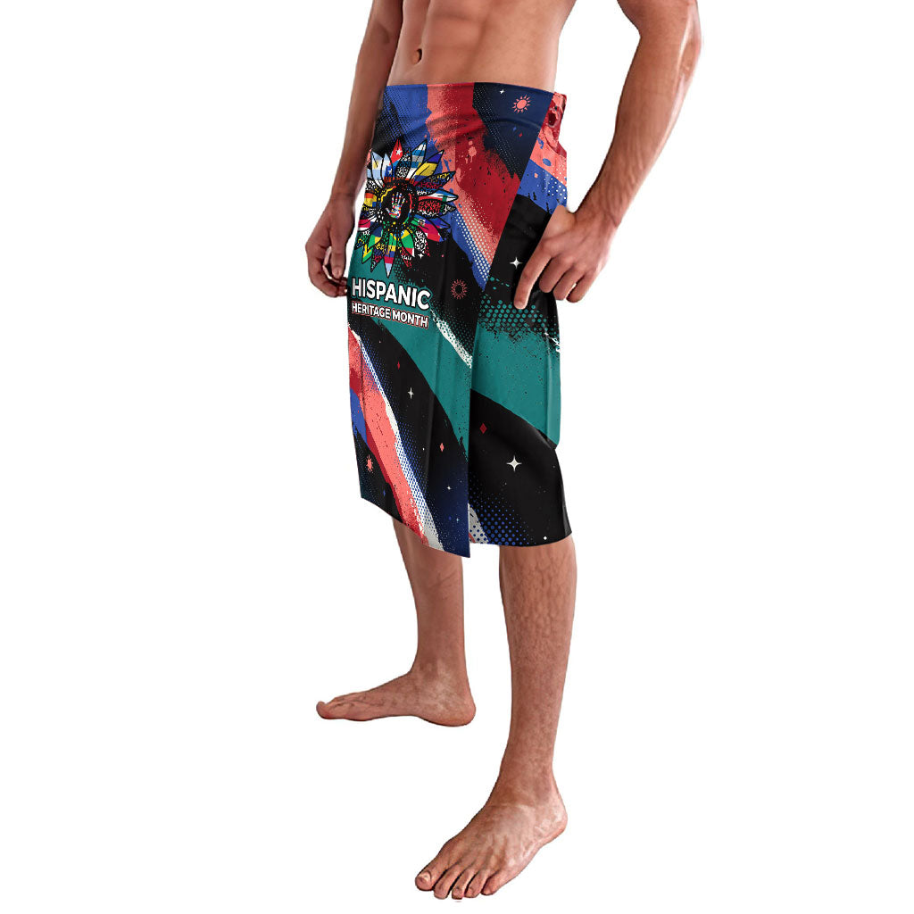 Hispanic Heritage Month Unidos We Rise Lavalava Vibrant Sunflower Flags - Globe Graphic With Splatter Paint