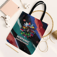 Hispanic Heritage Month Unidos We Rise Tote Bag Vibrant Sunflower Flags - Globe Graphic With Splatter Paint