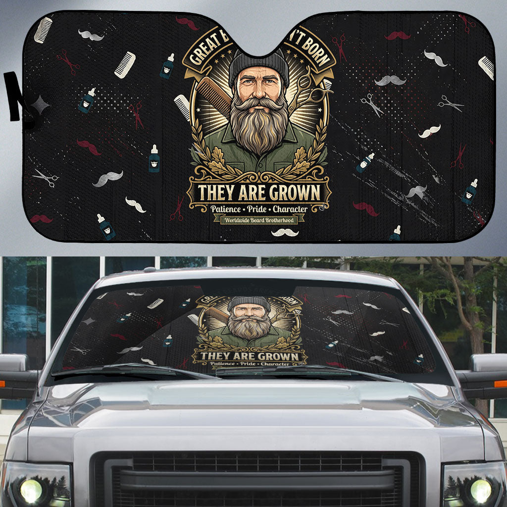 The Beard Society Auto Sun Shade Vintage Barber Great Beards Grown With Pride