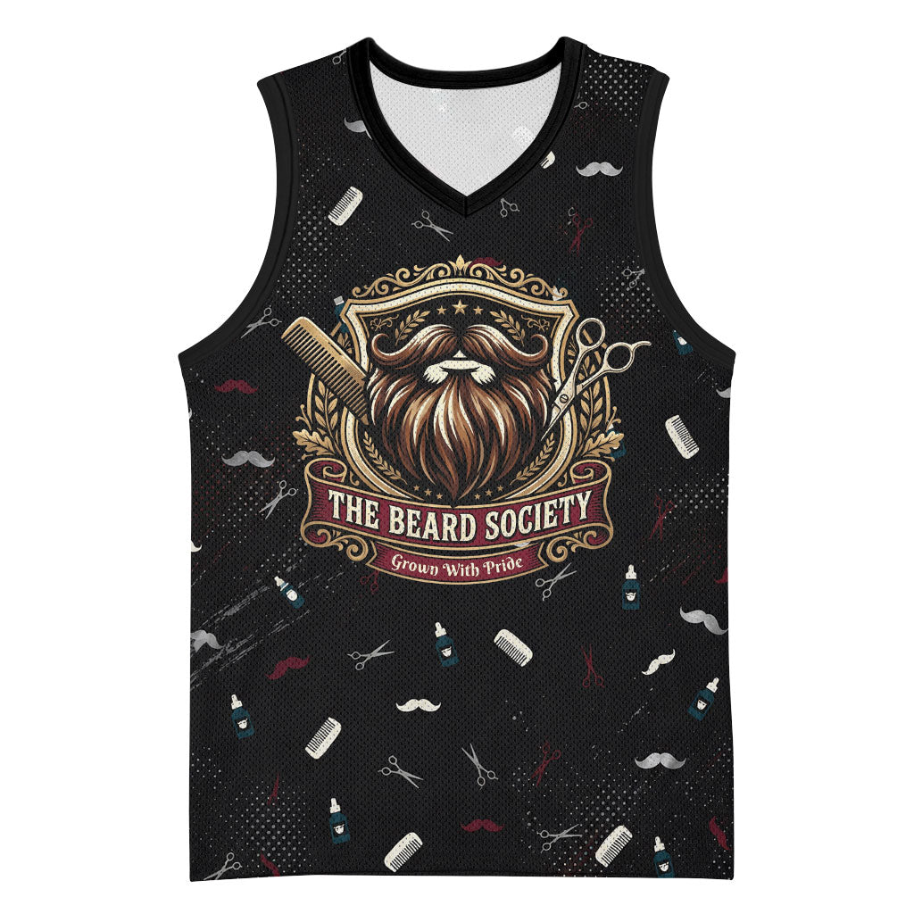 The Beard Society Basketball Jersey Vintage Barber Great Beards Grown With Pride