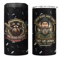 The Beard Society 4 in 1 Can Cooler Tumbler Vintage Barber Great Beards Grown With Pride