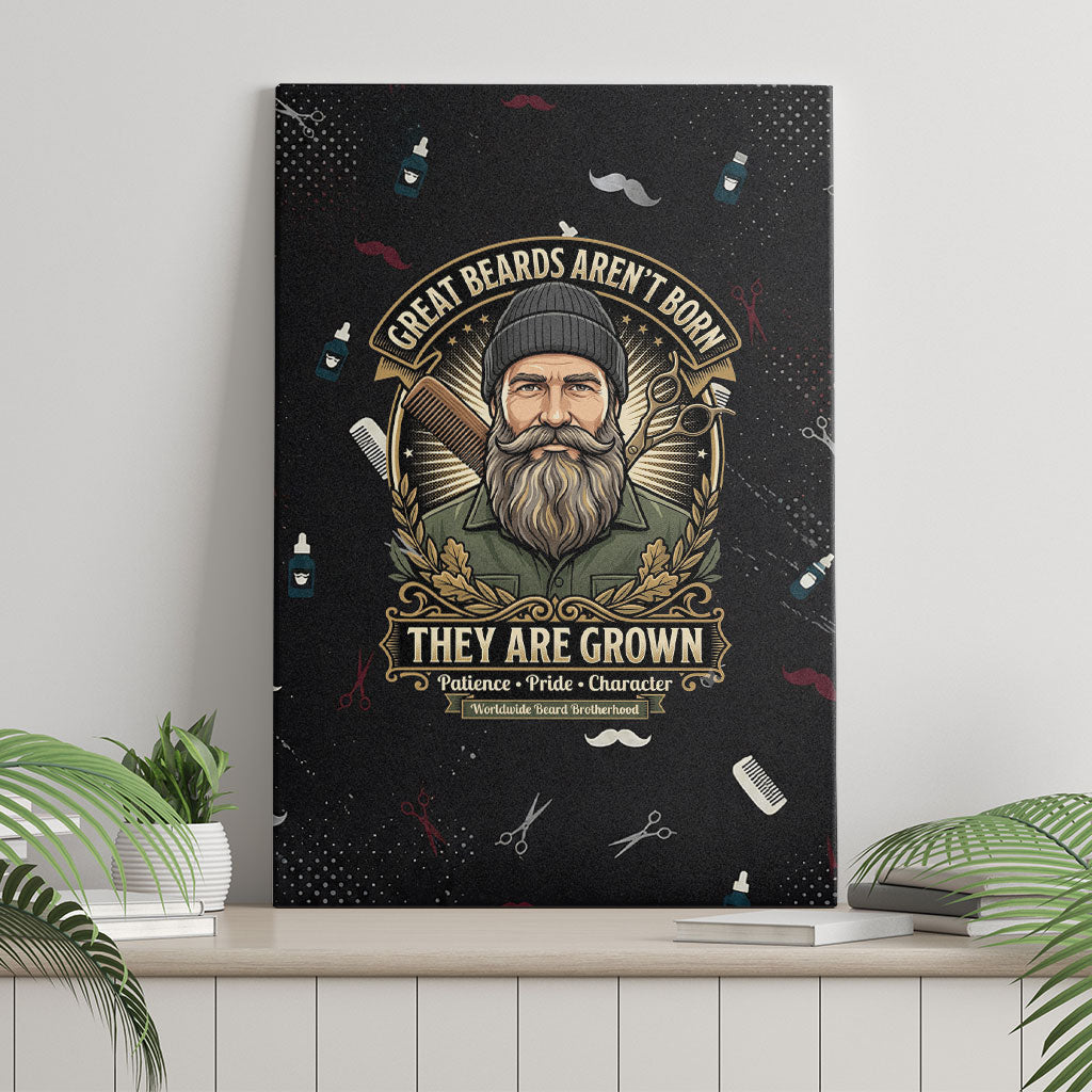 The Beard Society Canvas Wall Art Vintage Barber Great Beards Grown With Pride