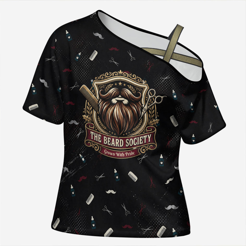 The Beard Society Cross Shoulder Shirt Vintage Barber Great Beards Grown With Pride