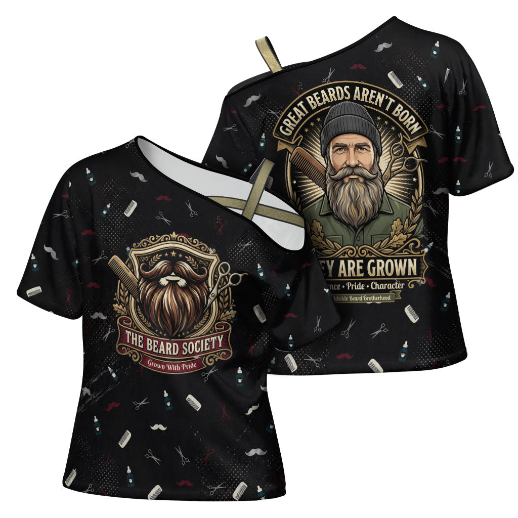 The Beard Society Cross Shoulder Shirt Vintage Barber Great Beards Grown With Pride