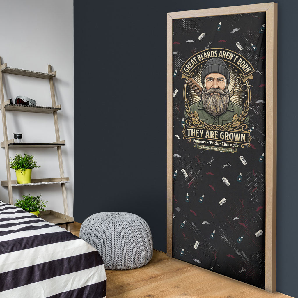 The Beard Society Door Cover Vintage Barber Great Beards Grown With Pride