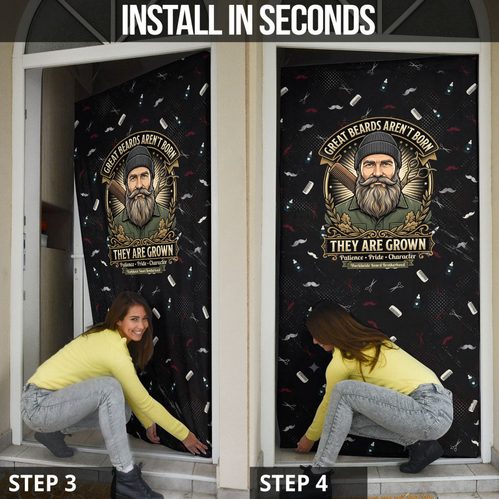The Beard Society Door Cover Vintage Barber Great Beards Grown With Pride
