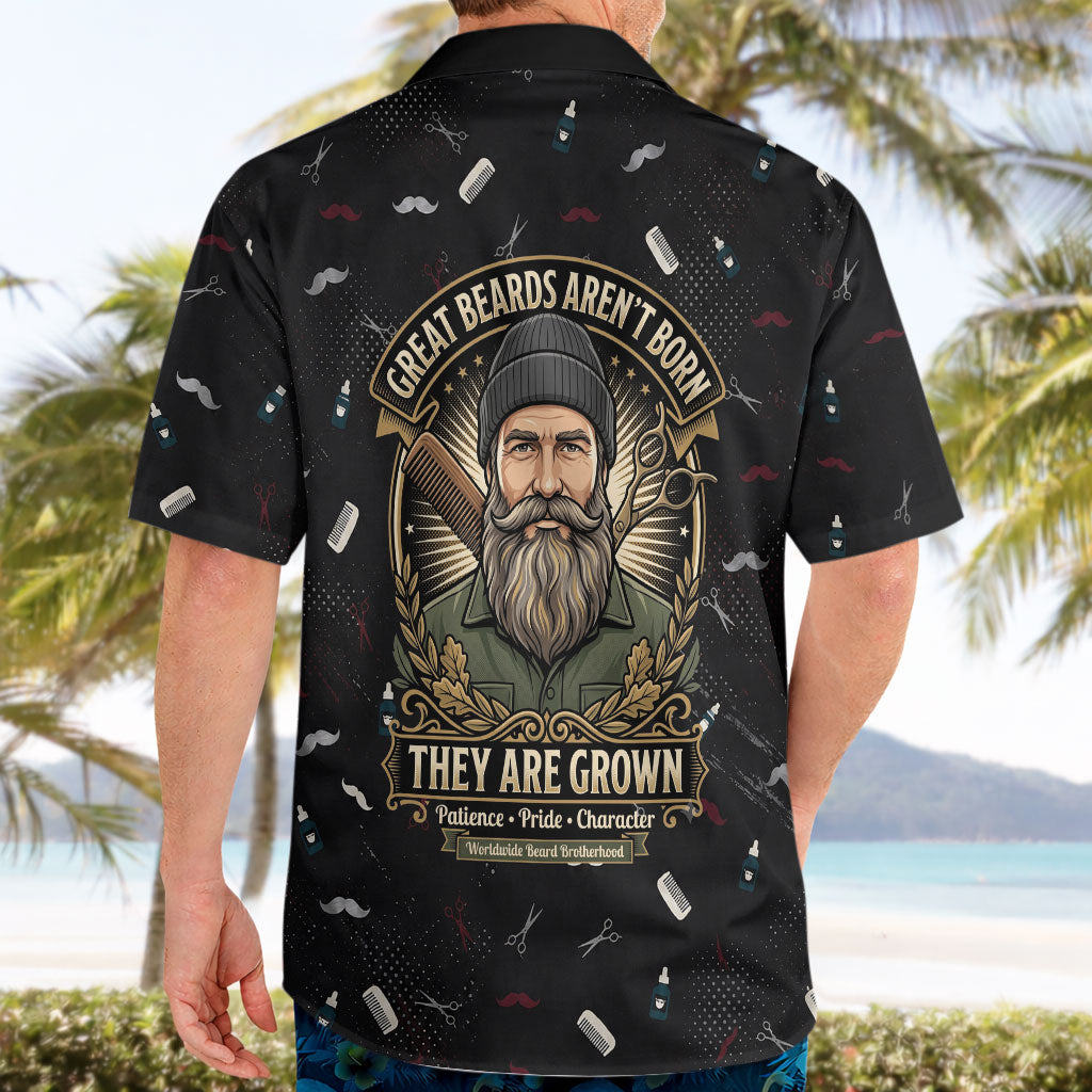 The Beard Society Hawaiian Shirt Vintage Barber Great Beards Grown With Pride