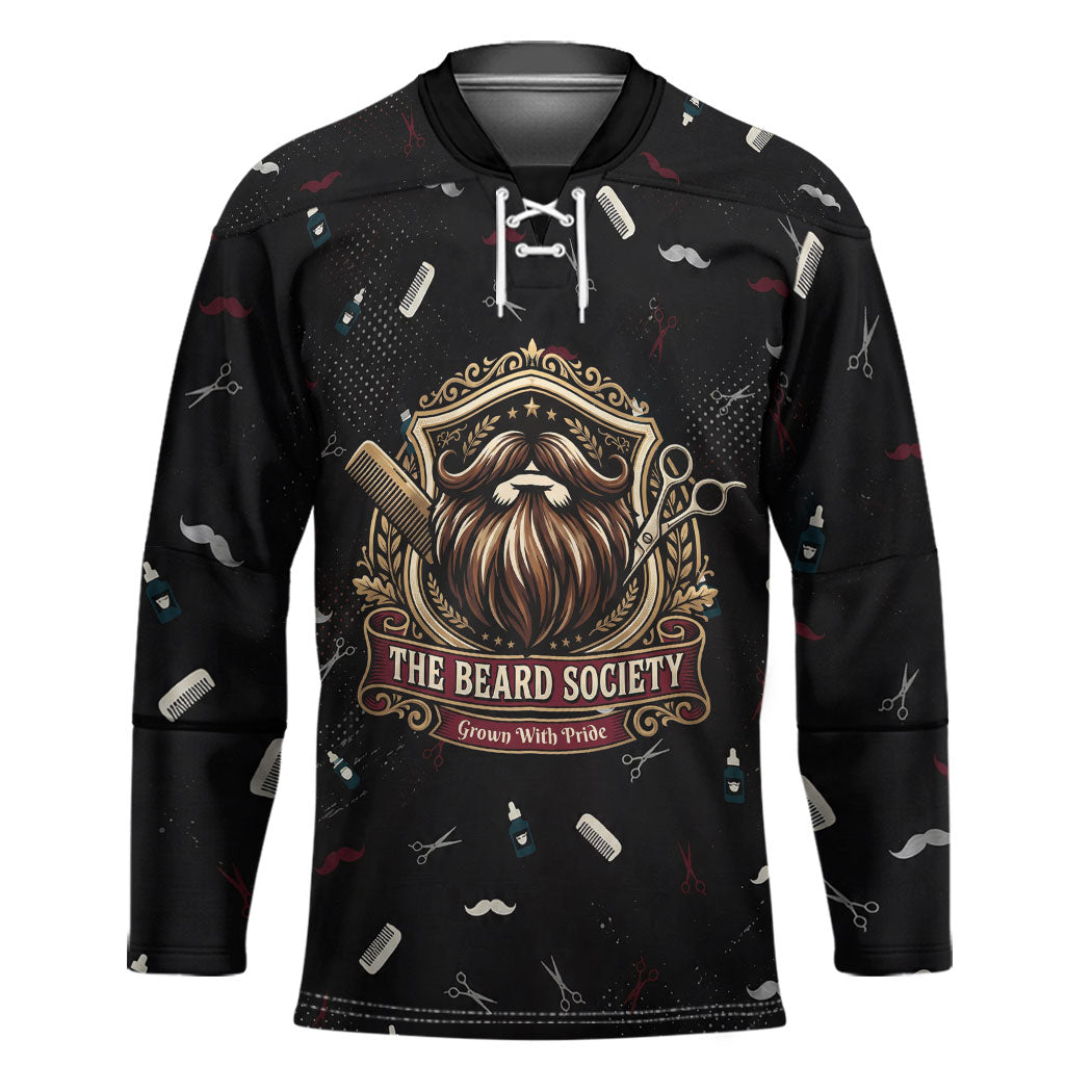 The Beard Society Hockey Jersey Vintage Barber Great Beards Grown With Pride