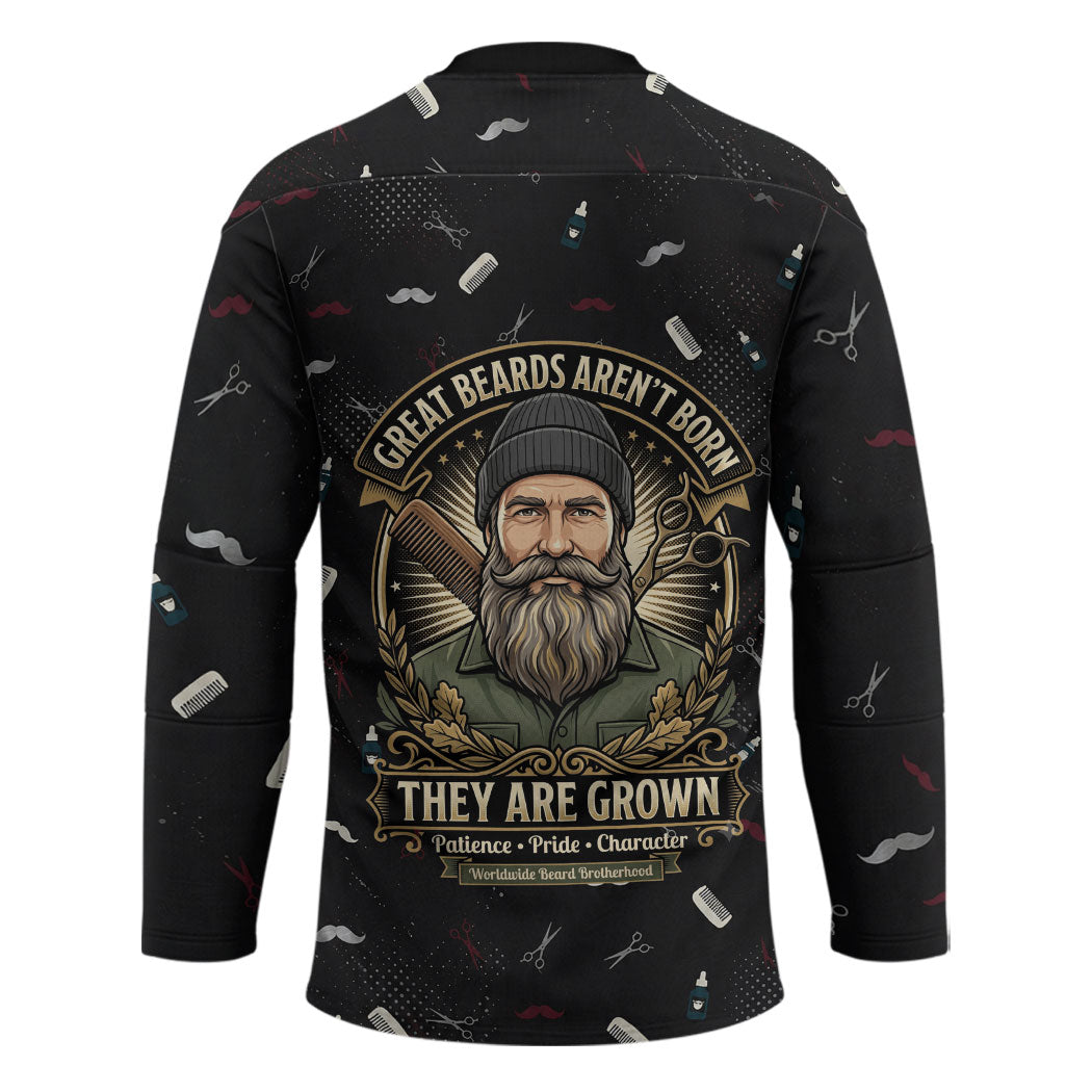 The Beard Society Hockey Jersey Vintage Barber Great Beards Grown With Pride