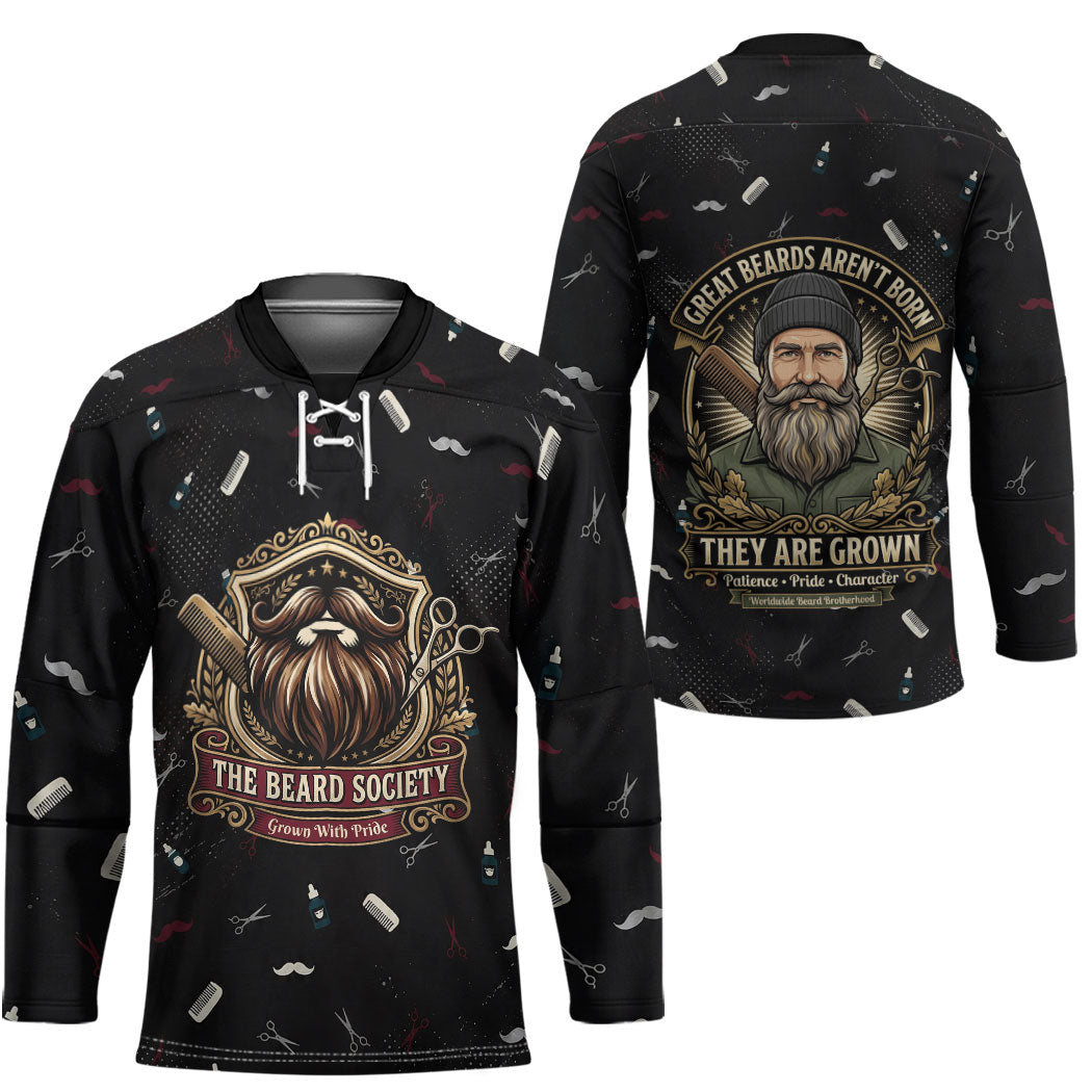 The Beard Society Hockey Jersey Vintage Barber Great Beards Grown With Pride