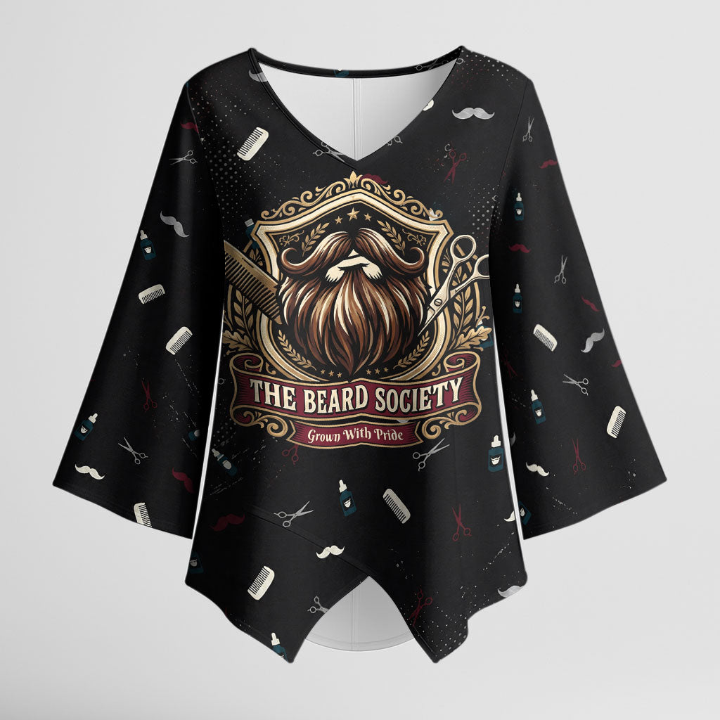 The Beard Society Kimono Sleeve Blouse Vintage Barber Great Beards Grown With Pride