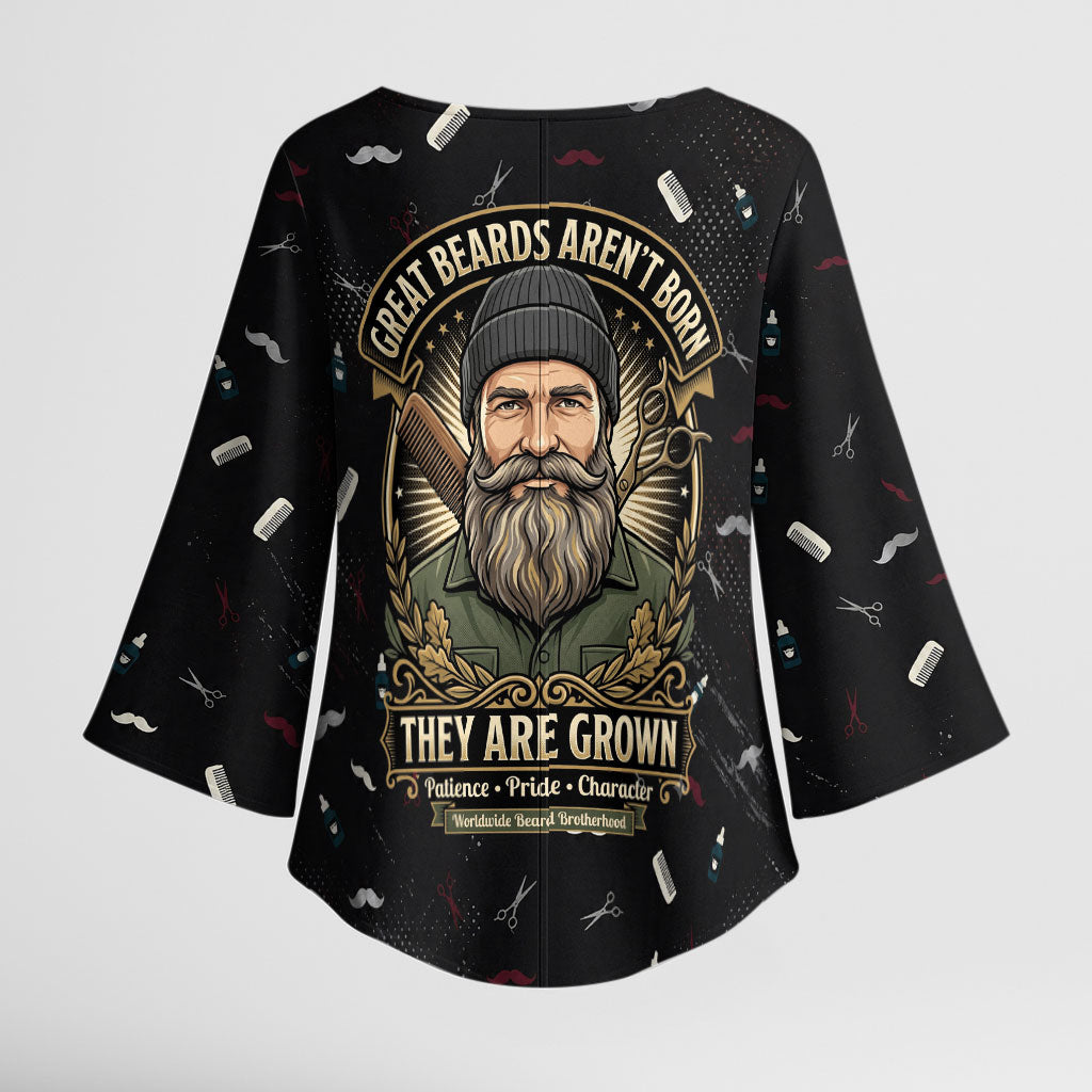 The Beard Society Kimono Sleeve Blouse Vintage Barber Great Beards Grown With Pride